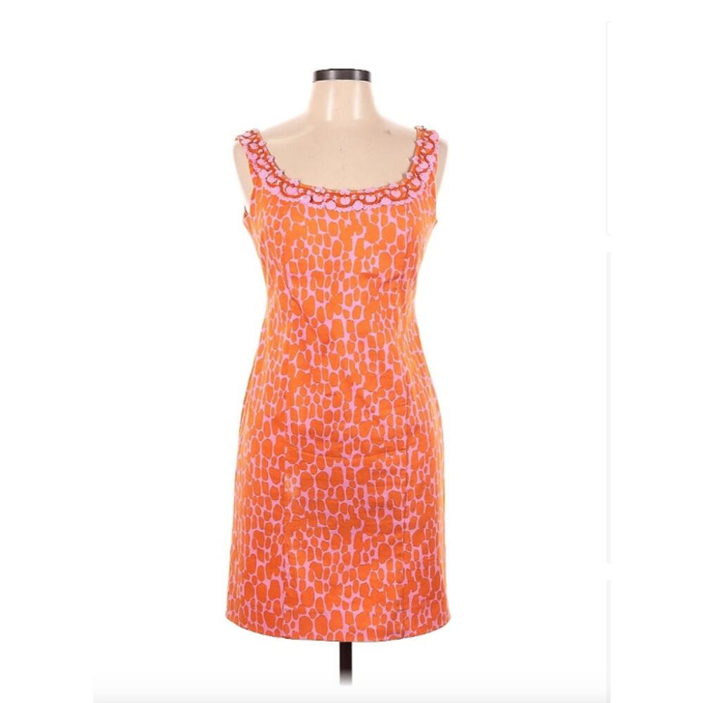 Italian Designer Blumarine Orange Spotted Retro Disco Mini Dress Sz 8 IT 44